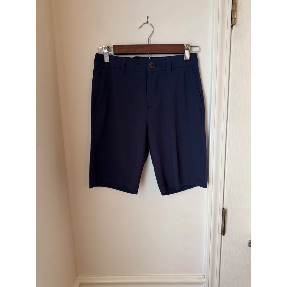 Abercrombie Kids Boys Navy Performance Chino Shorts Size 11/12 Regular Stretch
